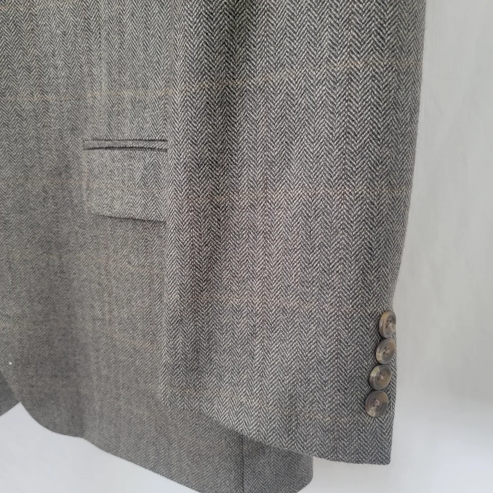 Ralph Lauren Wool Canadian Houndstooth Plaid Sports Coat 44R